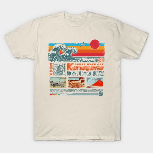 The Great Wave off Kanagawa NewRetrowave T-Shirt by Guyvit